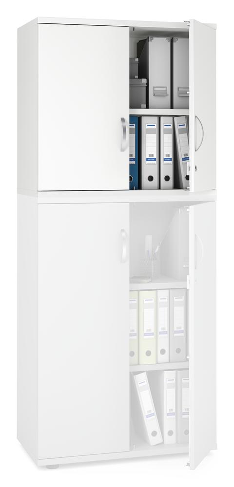 Flügeltüren-Aufsatzschrank Multi M pro | Weiß | 800