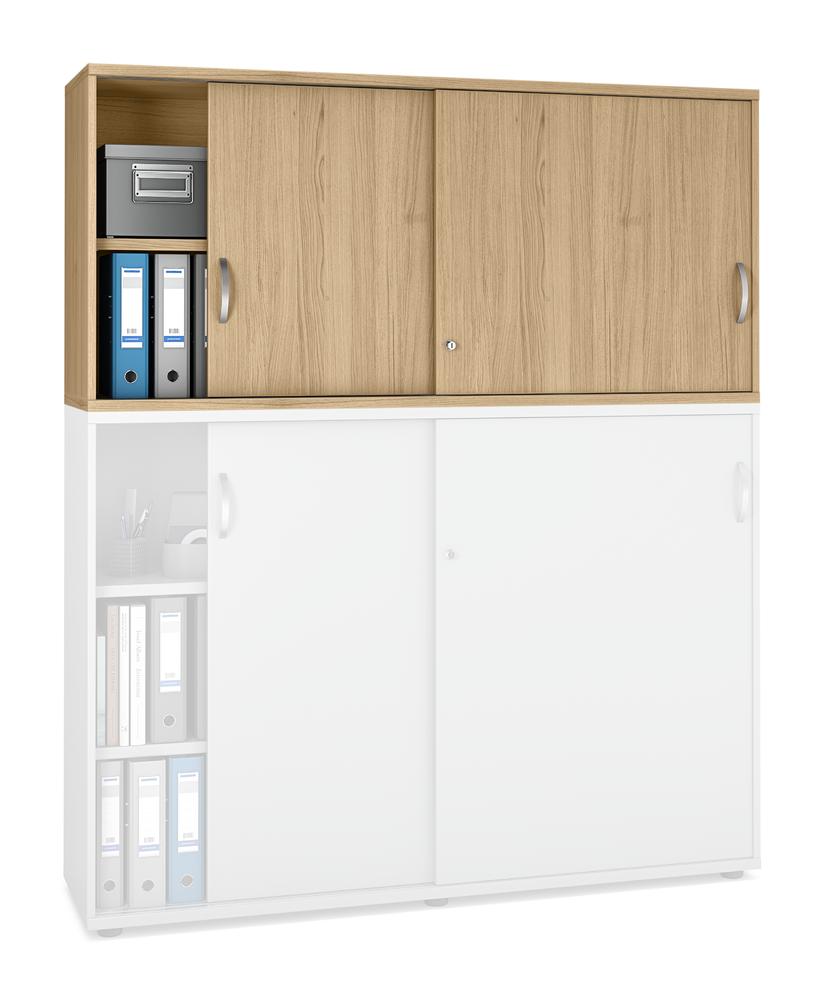 Schiebetüren-Aufsatzschrank MULTI M pro | Eiche hell | 1600 | 750 mm (2 OH)