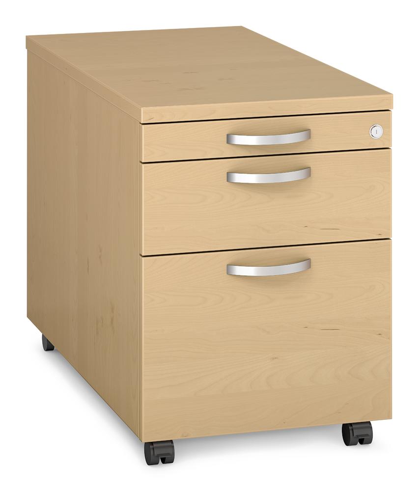 Rollcontainer MULTI M pro | Buchedekor | 800 | 1 + 1 Schübe + 1 Hängeregistratur