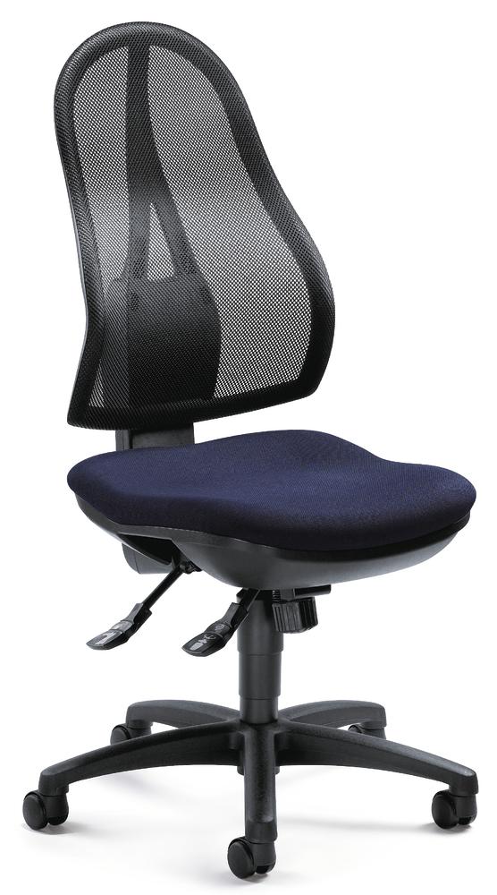 Bürodrehstuhl COMFORT NET ohne Armlehnen | Schwarz/Dunkelblau | Schwarz | ohne Armlehnen (optional) | Permanentkontakt-Mechanik