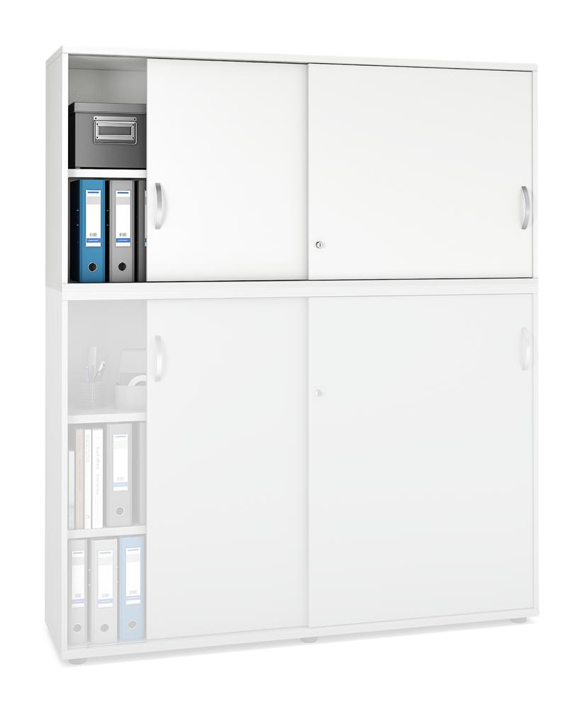 Schiebetüren-Aufsatzschrank MULTI M pro | Weiß | 1600