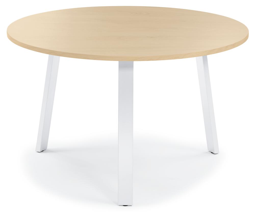 Konferenztisch DESKIN RIO | Ahorndekor | Weiß RAL 9016 | 1000