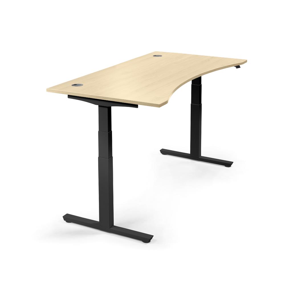 Sitz-/ Stehschreibtisch Cockpit MULTI M pro | Ahorndekor | 1800 | Schwarz