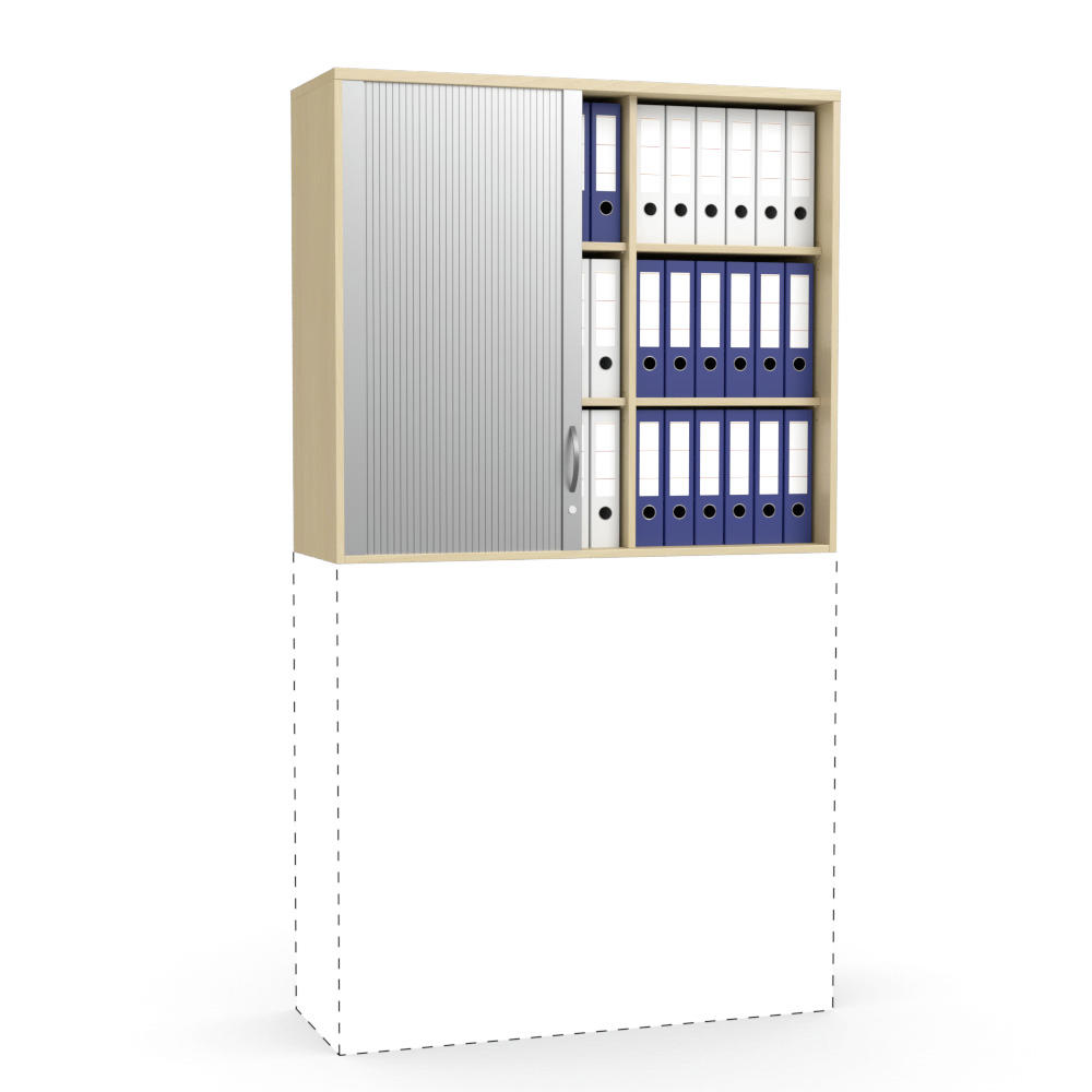 Rollladen-Aufsatzschrank MULTI M | Buchedekor | 1055 mm (3 OH)