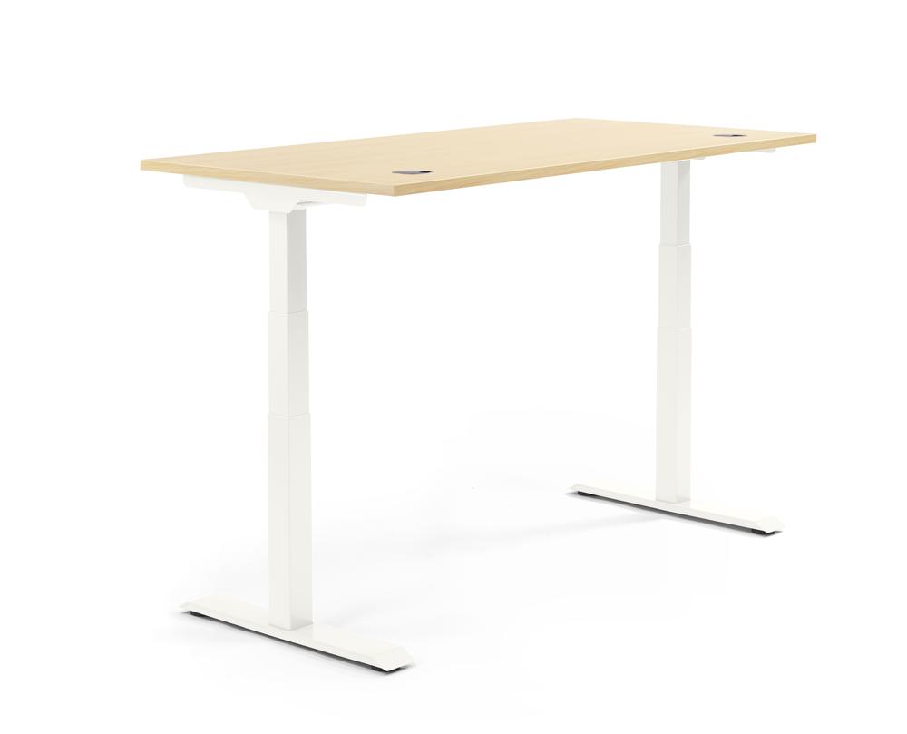 Höhenverstellbarer Schreibtisch FLEX MODUL | Ahorndekor | 1200 | Weiß