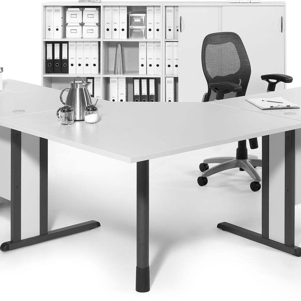 Verkettungsplatte MULTI M | Lichtgrau | Anthrazitgrau RAL 7016 | 90° Quadrat