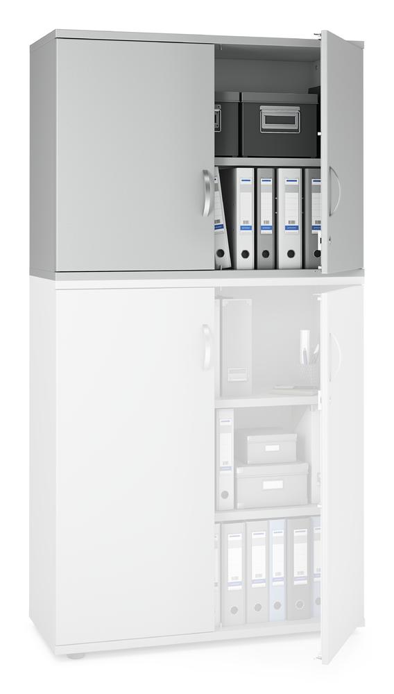 Flügeltüren-Aufsatzschrank Multi M pro | Lichtgrau | 1000