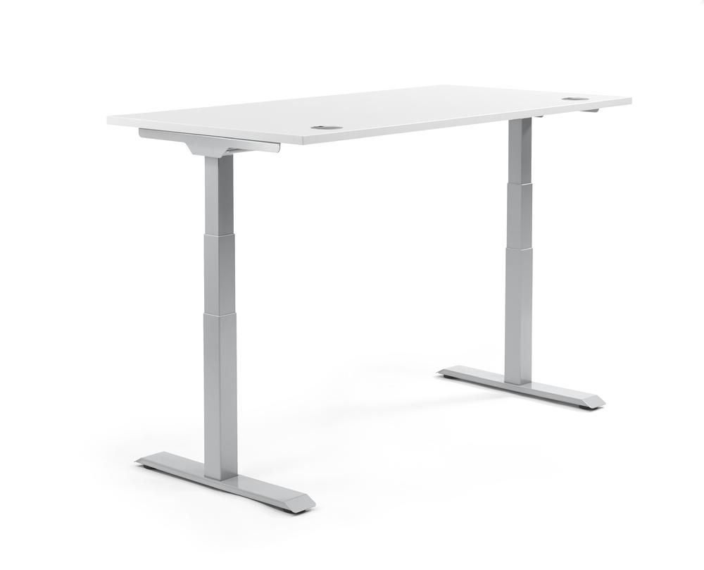 Höhenverstellbarer Schreibtisch FLEX MODUL | Weiß | 1200 | Alusilber