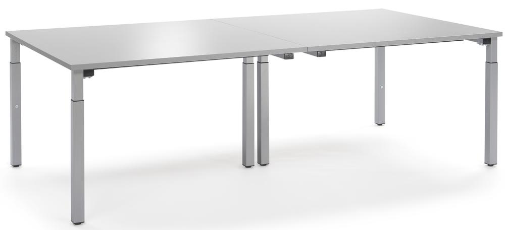 Konferenztisch System MODUL | Lichtgrau | 3200 | 1600 | Alusilber RAL 9006