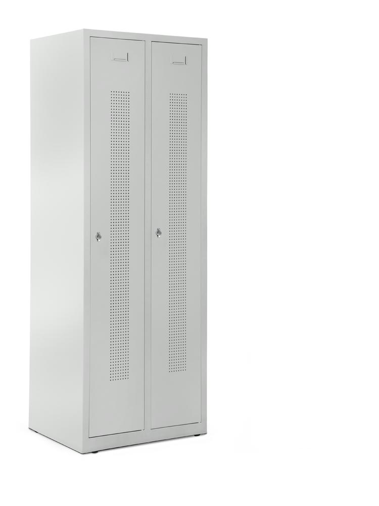Garderobenspinde SYSTEM SP1 ohne Unterbau | Lichtgrau RAL 7035 | Bodenstehend | 300 | Drehriegelverschluss
