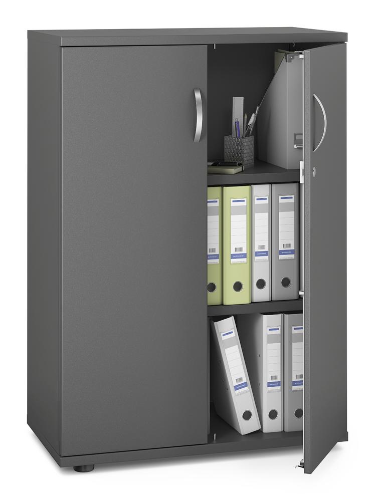 Flügeltürenschrank MULTI M pro | Anthrazit | 800 | Türanschlag Mitte | 1140 mm (3 OH)