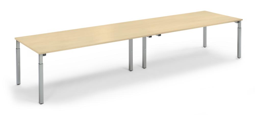 Konferenztisch System MODUL | Ahorndekor | 4000 | 1000 | Alusilber RAL 9006