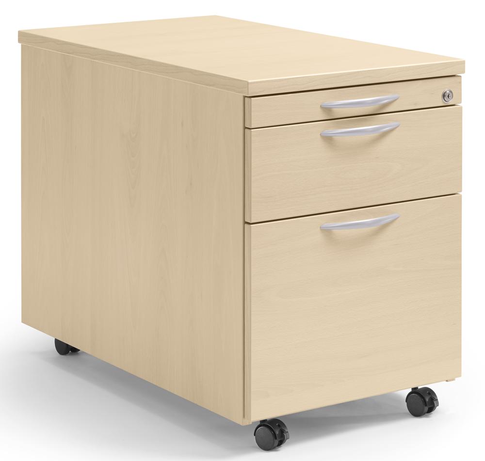 Rollcontainer MULTI M | Ahorndekor | 800 | 1 + 1 Schübe + 1 Hängeregistratur