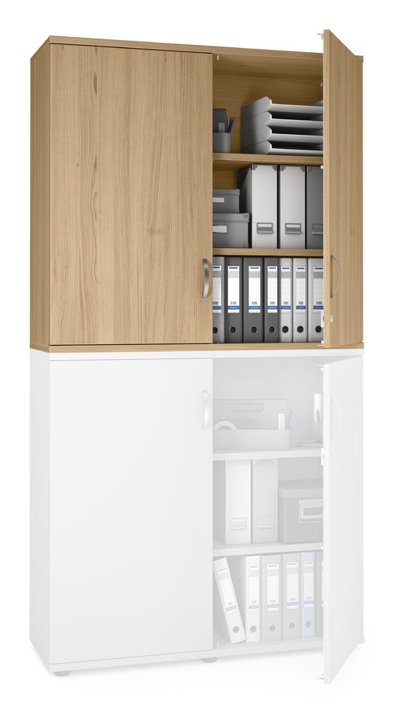 Flügeltüren-Aufsatzschrank MULTI M pro | Eiche hell | 1200 | 1110 mm (3 OH)