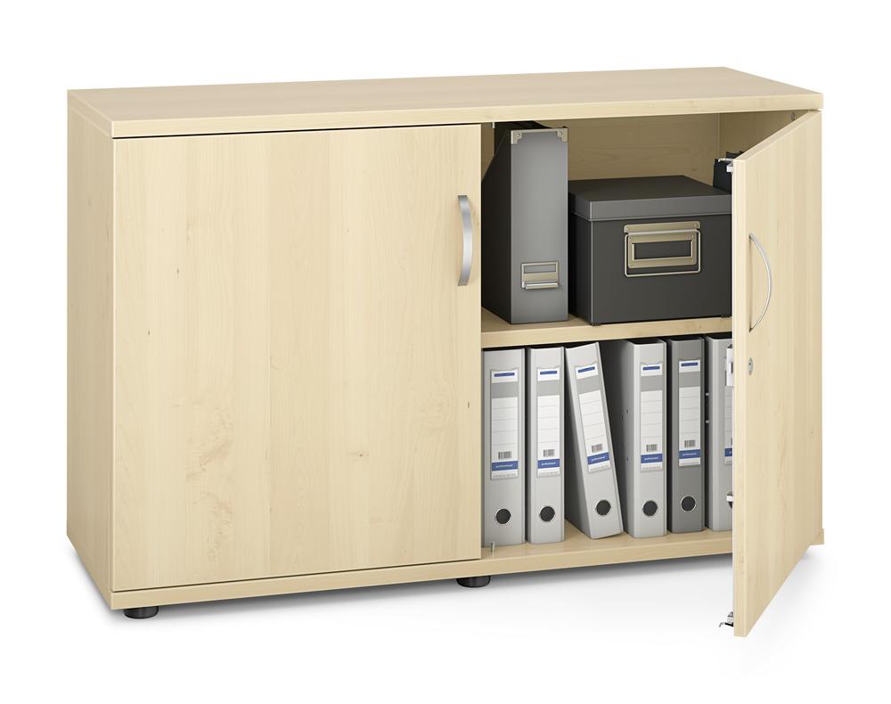 Flügeltürenschrank MULTI M pro | Ahorndekor | 1200 | Türanschlag Mitte