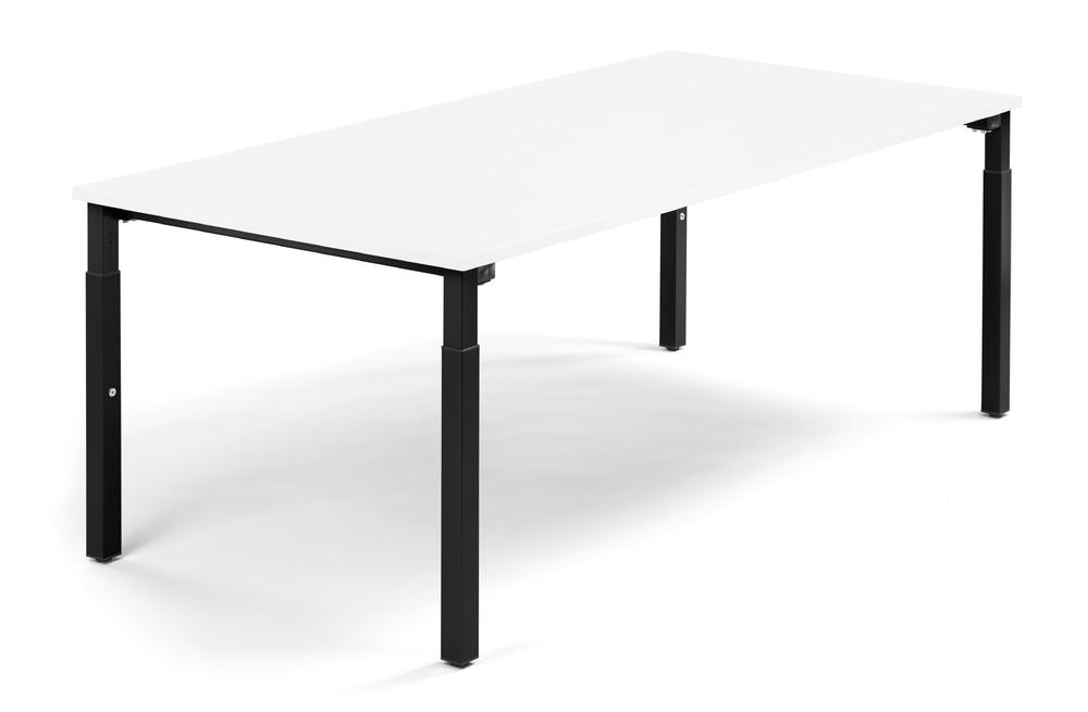 Konferenztisch System MODUL | Weiß | 2000 | 1000 | Tiefschwarz RAL 9005