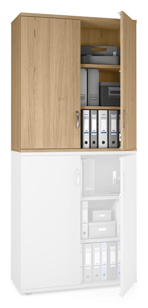 Flügeltüren-Aufsatzschrank MULTI M pro | Eiche hell | 1000 | 1110 mm (3 OH)