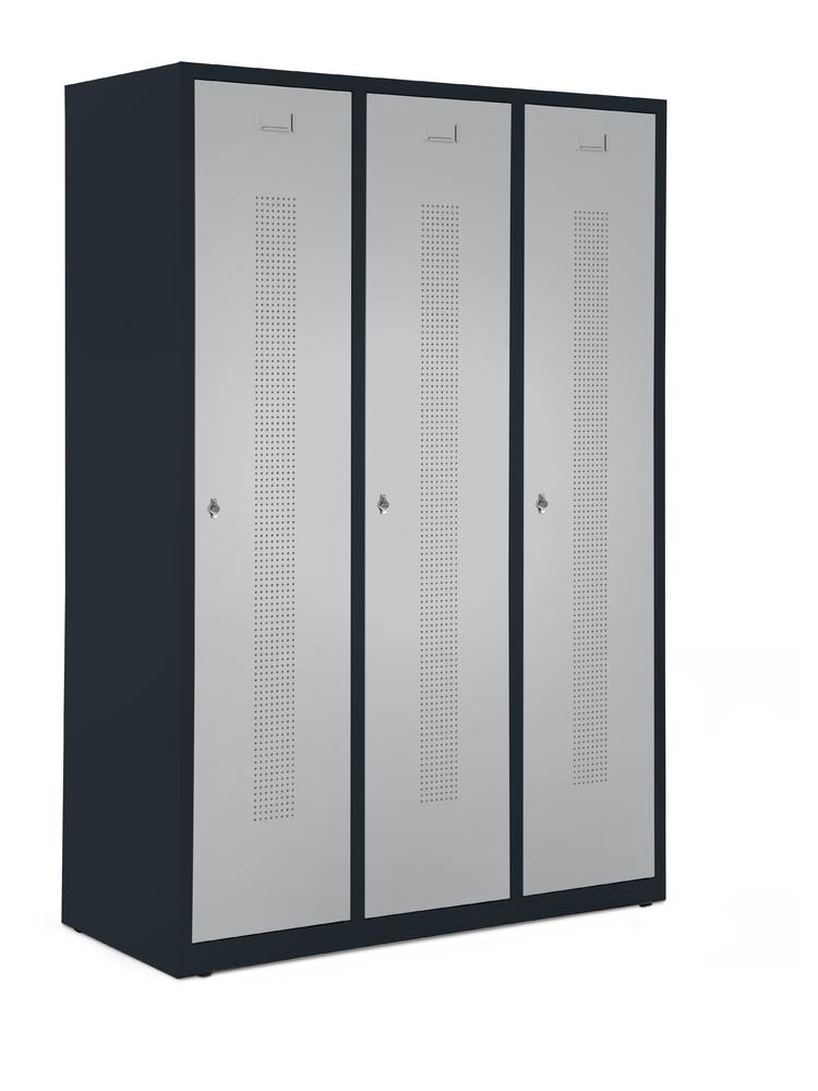 Garderobenspinde ohne Unterbau | Alusilber RAL 9006 | Bodenstehend | 300 | Drehriegelverschluss