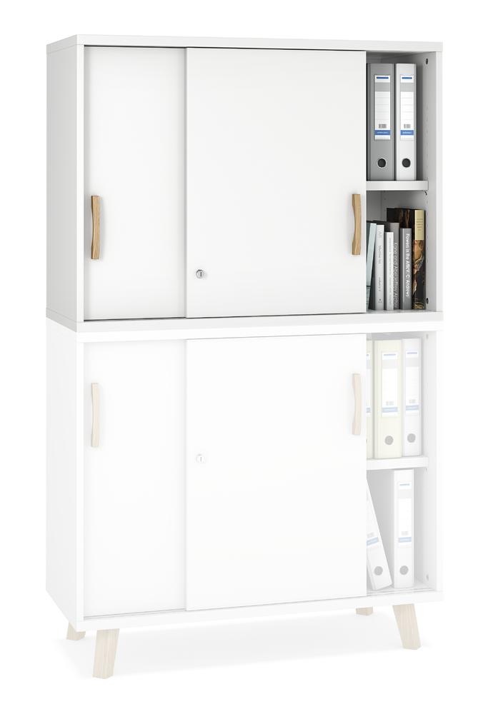 Schiebetüren-Aufsatzschrank SMART MODUL | Weiß | 1000 | 750 mm (2 OH)