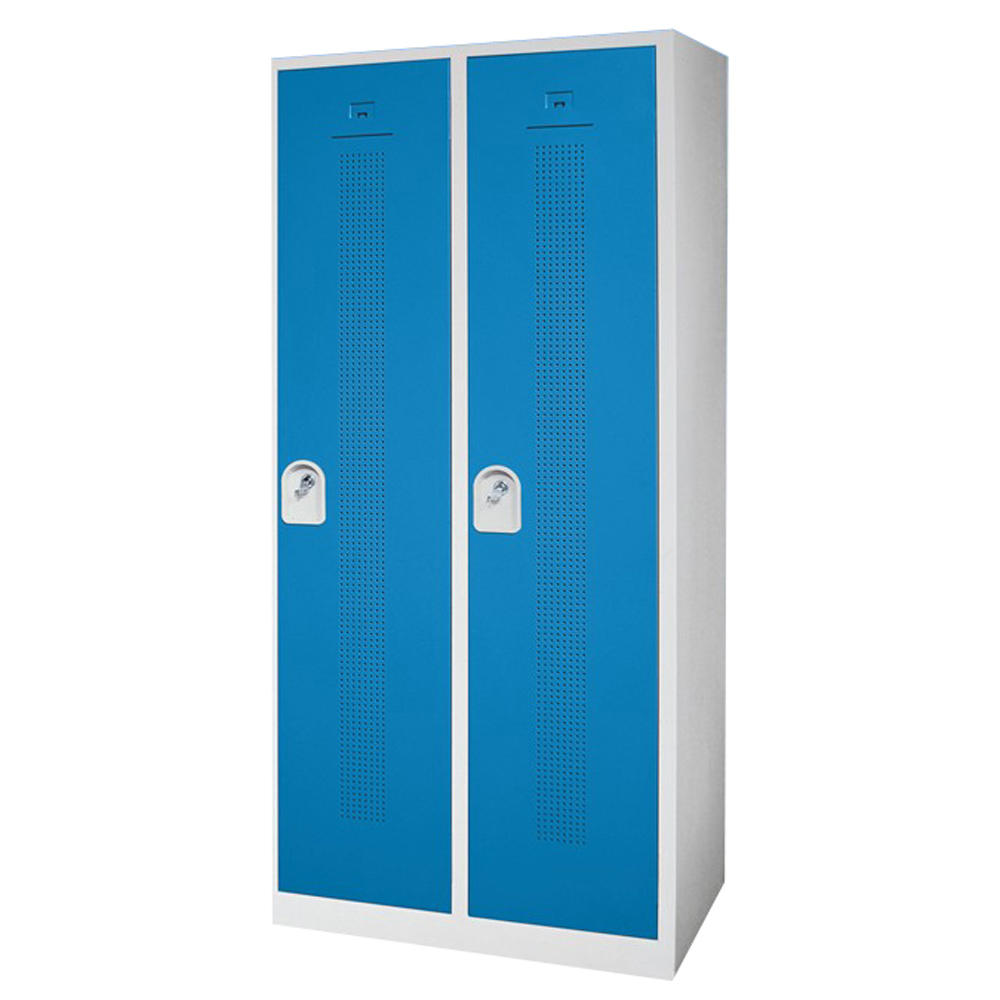Garderoben-Stahlspind mit Sockel | Himmelblau RAL 5015