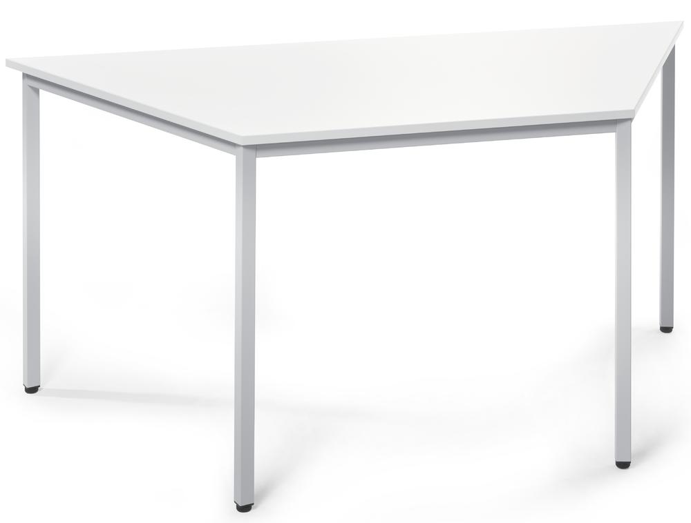 Besprechungstisch DESKIN LINE | Weiß | 1600 | 690 | Alusilber RAL 9006 | Trapez