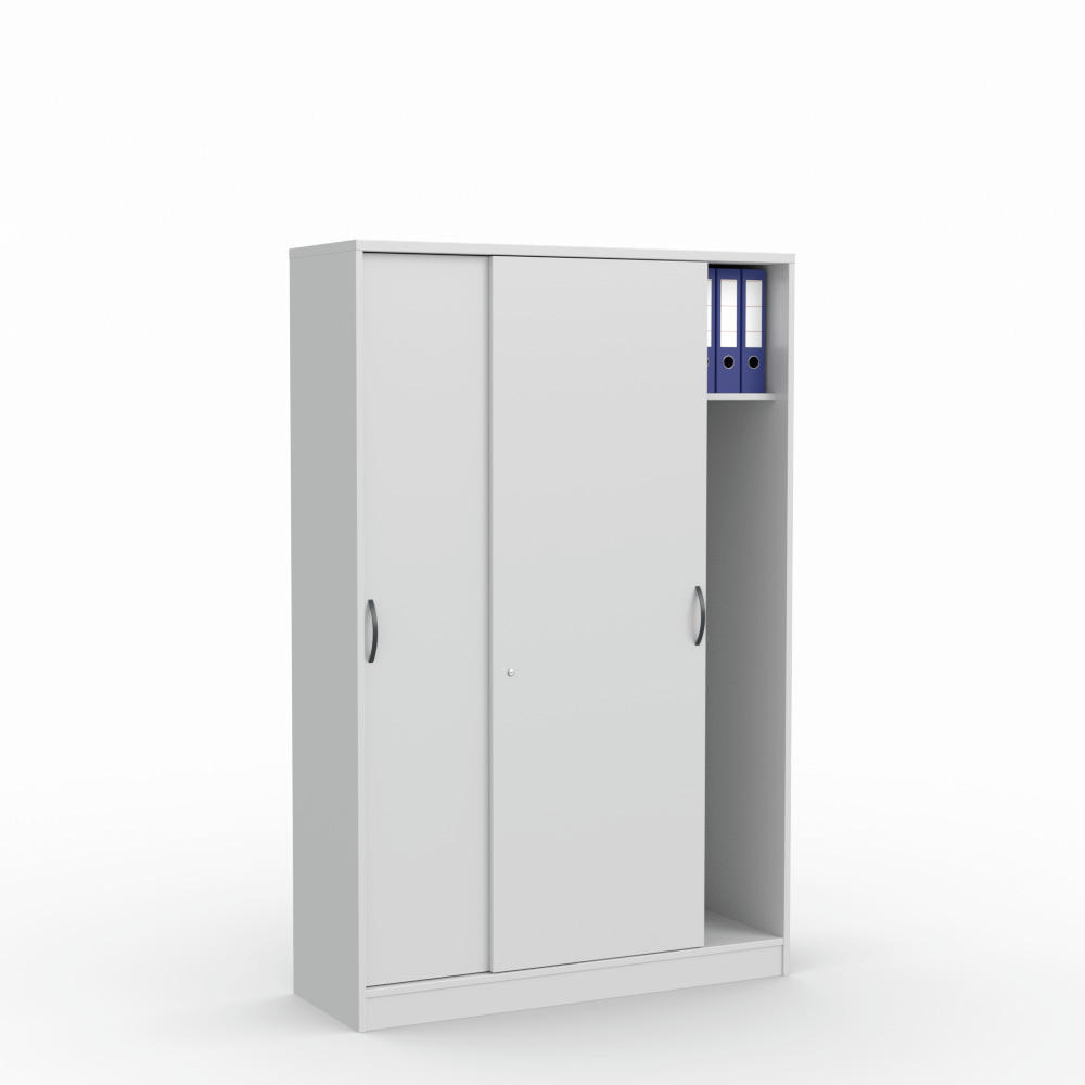 Schiebetürenschrank MULTI M | Lichtgrau | 1200 | mit Garderobe | 1835 mm (5 OH)