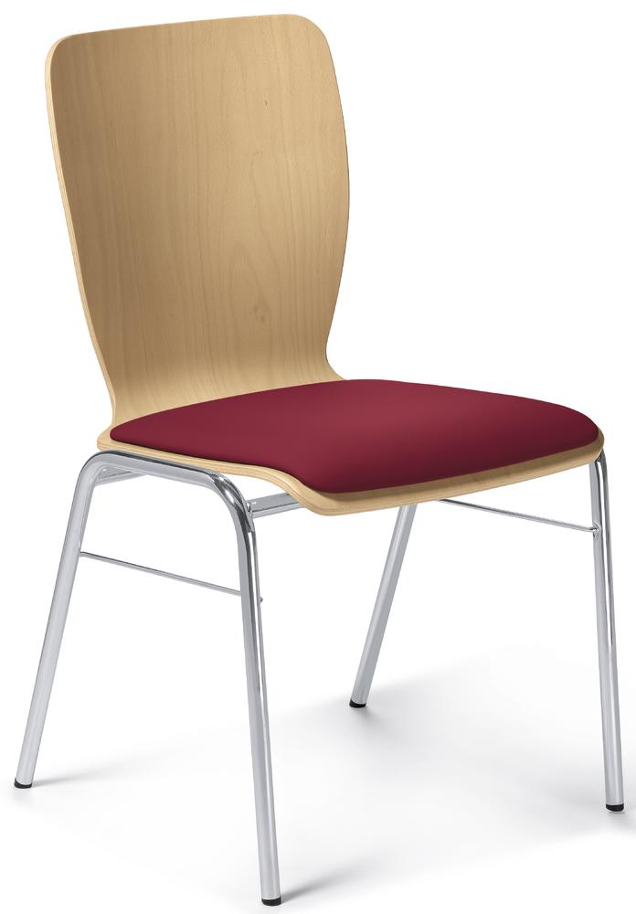 Stapel-/Schalenstuhl JARA Kunstleder | Bordeaux | Sitzpolster