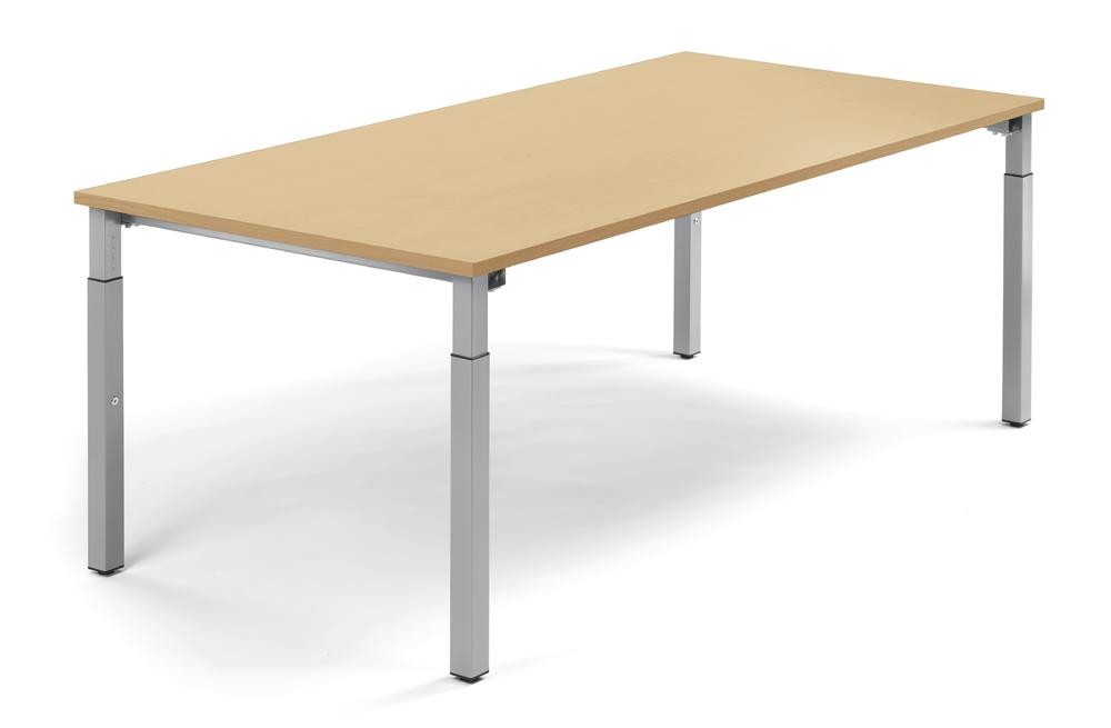 Konferenztisch System MODUL | Buchedekor | 2000 | 1000 | Alusilber RAL 9006