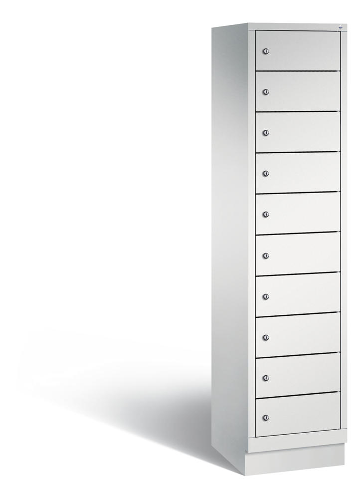 Laptopschrank, 1 x 10 Fächer | Lichtgrau RAL 7035 | ohne Elektrifizierung | Lichtgrau RAL 7035 | 10