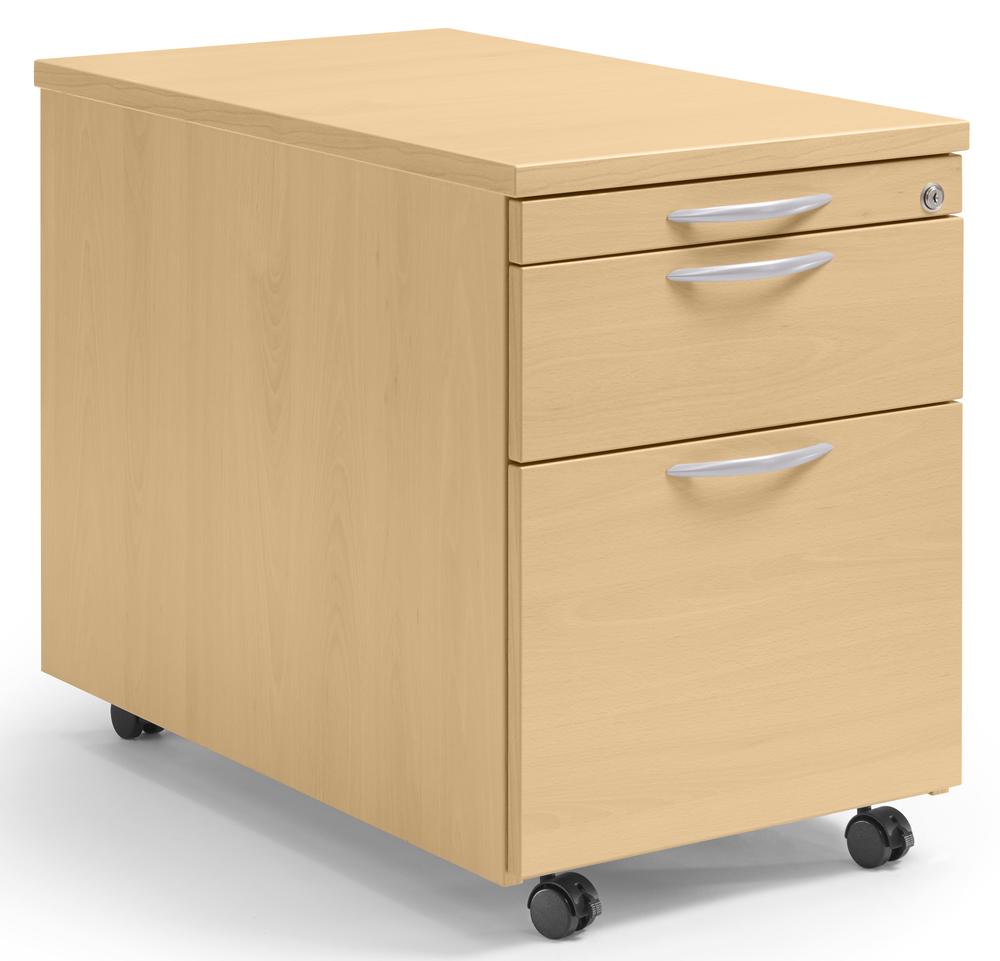 Rollcontainer MULTI M | Buchedekor | 800 | 1 + 1 Schübe + 1 Hängeregistratur