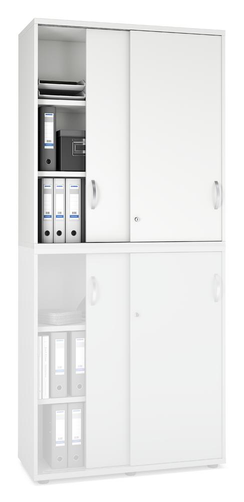 Schiebetüren-Aufsatzschrank MULTI M pro | Weiß | 1000
