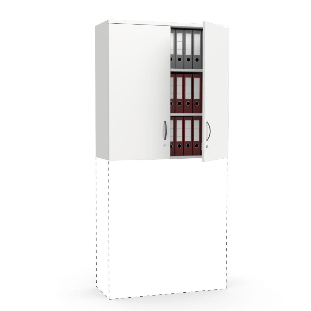 Flügeltüren-Aufsatzschrank MULTI M | Weiß | 1000 | 1055 mm (3 OH)