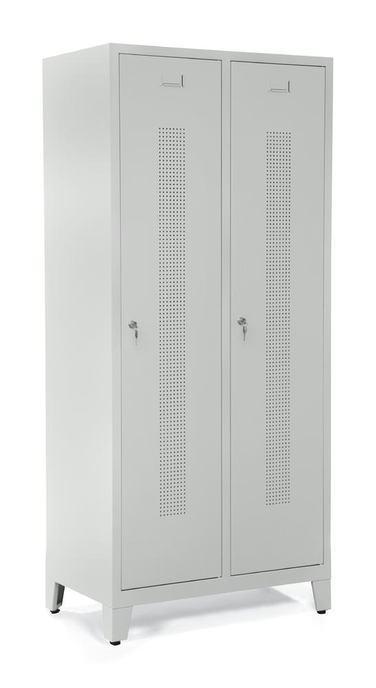 Garderobenspinde SYSTEM SP1 mit Füßen | Lichtgrau RAL 7035 | mit Füßen | 400 | Zylinderschloss