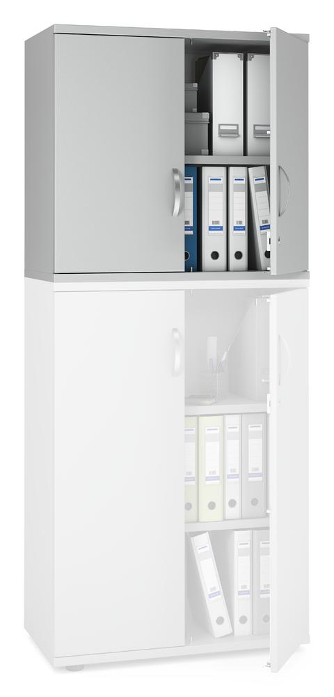Flügeltüren-Aufsatzschrank Multi M pro | Lichtgrau | 800