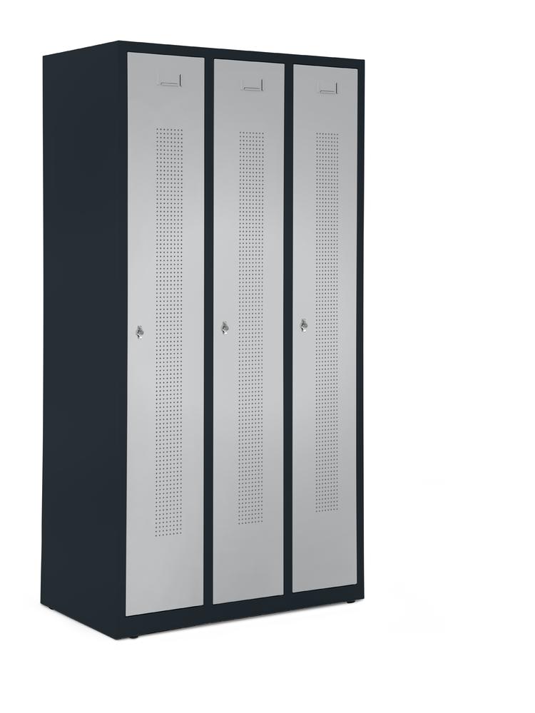Garderobenspinde ohne Unterbau | Alusilber RAL 9006 | Bodenstehend | 400 | Drehriegelverschluss