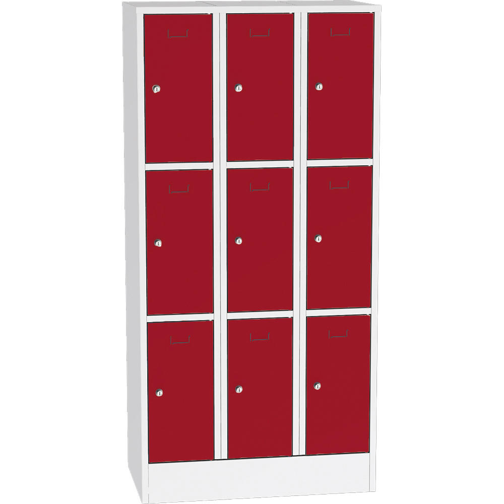 Schließfach-Stahlschrank SYSTEM SP1 COLOR | Feuerrot RAL 3000 | 300 | Zylinderschloss