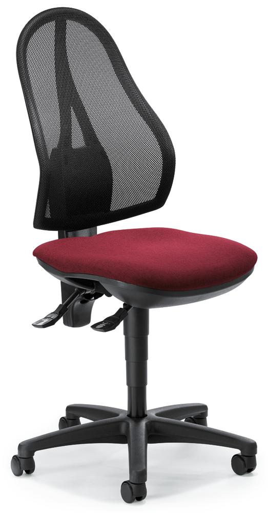 Bürodrehstuhl COMFORT NET ohne Armlehnen | Schwarz/Bordeaux | Schwarz | ohne Armlehnen (optional) | Synchron-Mechanik