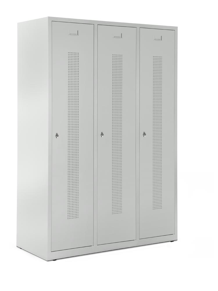 Garderobenspinde SYSTEM SP1 ohne Unterbau | Lichtgrau RAL 7035 | Bodenstehend | 400 | Drehriegelverschluss