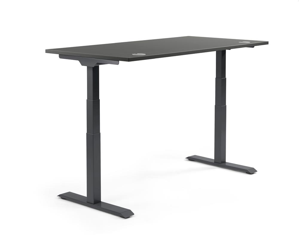Höhenverstellbarer Schreibtisch FLEX MODUL | Anthrazit | 1200 | Schwarz
