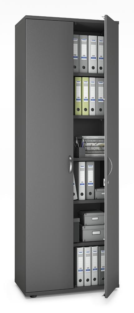 Flügeltürenschrank MULTI M pro | Anthrazit | 800 | Türanschlag Mitte | 2250 mm (6 OH)