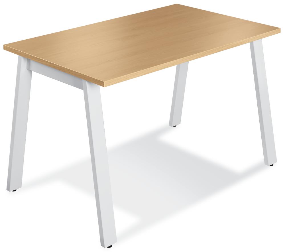 Konferenztisch DESKIN RIO | Buchedekor | 1200 | Weiß RAL 9016