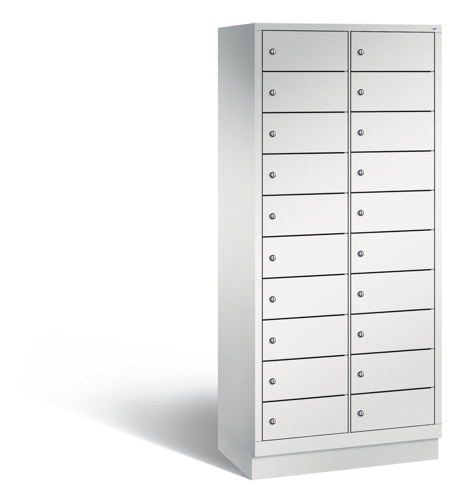 Laptopschrank, 2 x 10 Fächer | Lichtgrau RAL 7035 | ohne Elektrifizierung | Lichtgrau RAL 7035 | 20