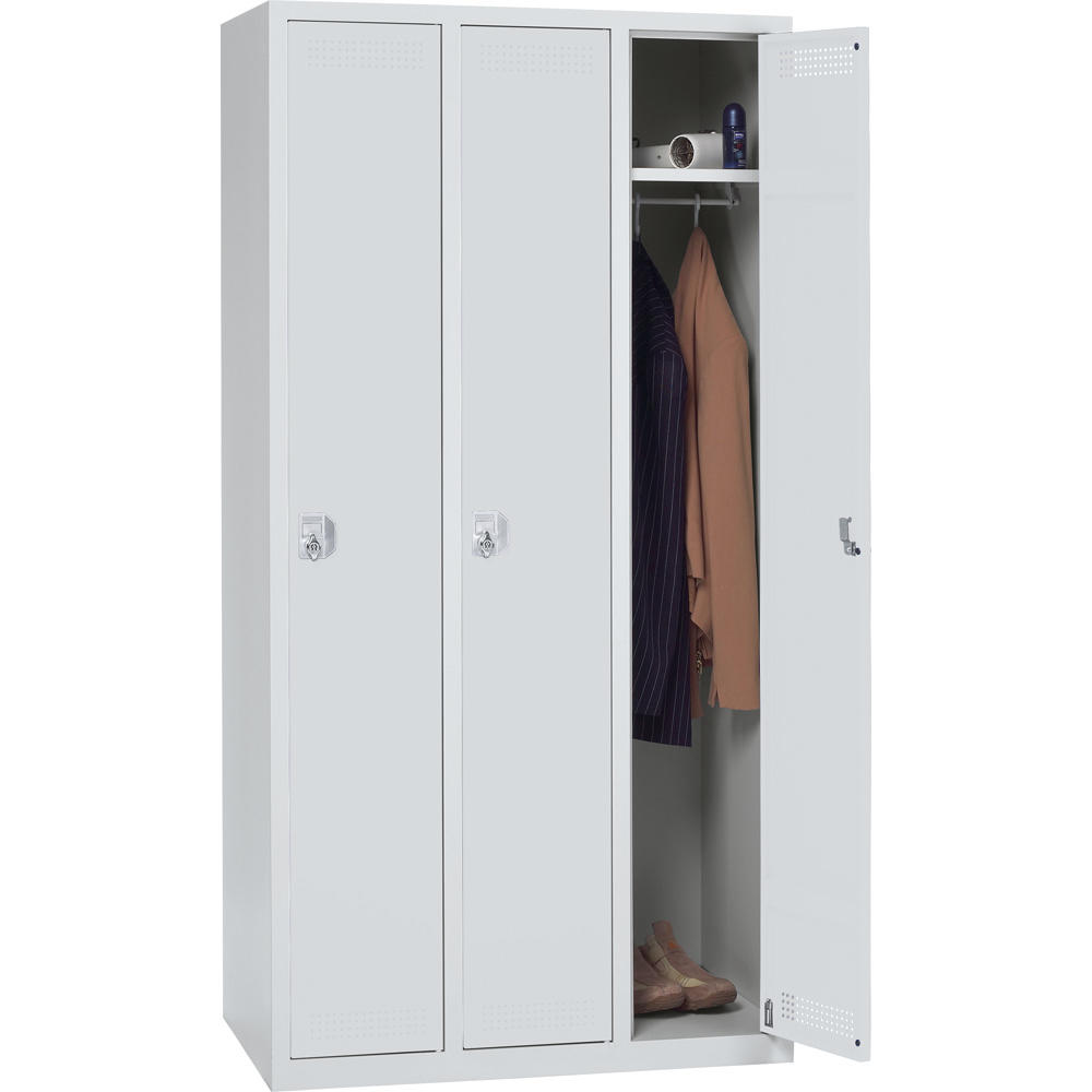 Garderoben-Stahlspind SP PROFI SYSTEM | Lichtgrau RAL 7035 | Bodenstehend | 300 | Drehriegelverschluss