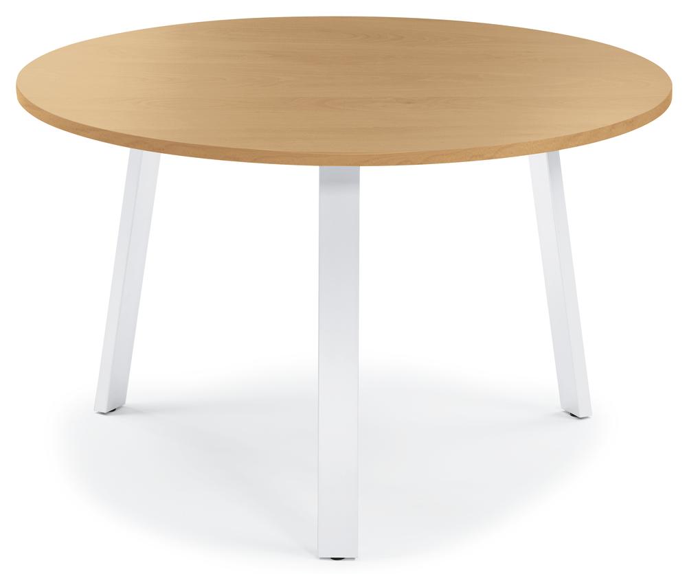 Konferenztisch DESKIN RIO | Buchedekor | Weiß RAL 9016 | 1000