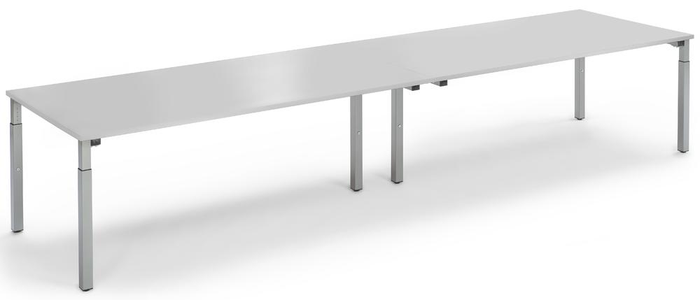 Konferenztisch System MODUL | Lichtgrau | 4000 | 1000 | Alusilber RAL 9006