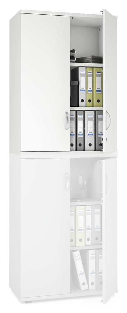 Flügeltüren-Aufsatzschrank Multi M pro | Weiß | 800