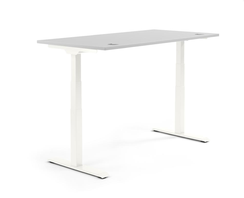 Höhenverstellbarer Schreibtisch FLEX MODUL | Lichtgrau | 1200 | Weiß
