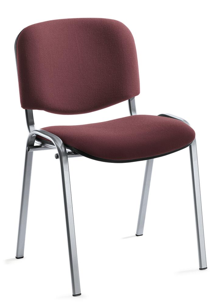 Besucherstuhl ISO | Bordeaux | Alusilber