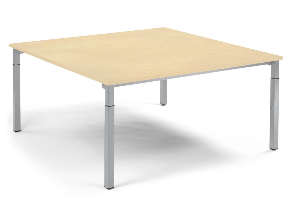 Konferenztisch System MODUL | Ahorndekor | 1200 | 1200 | Alusilber RAL 9006