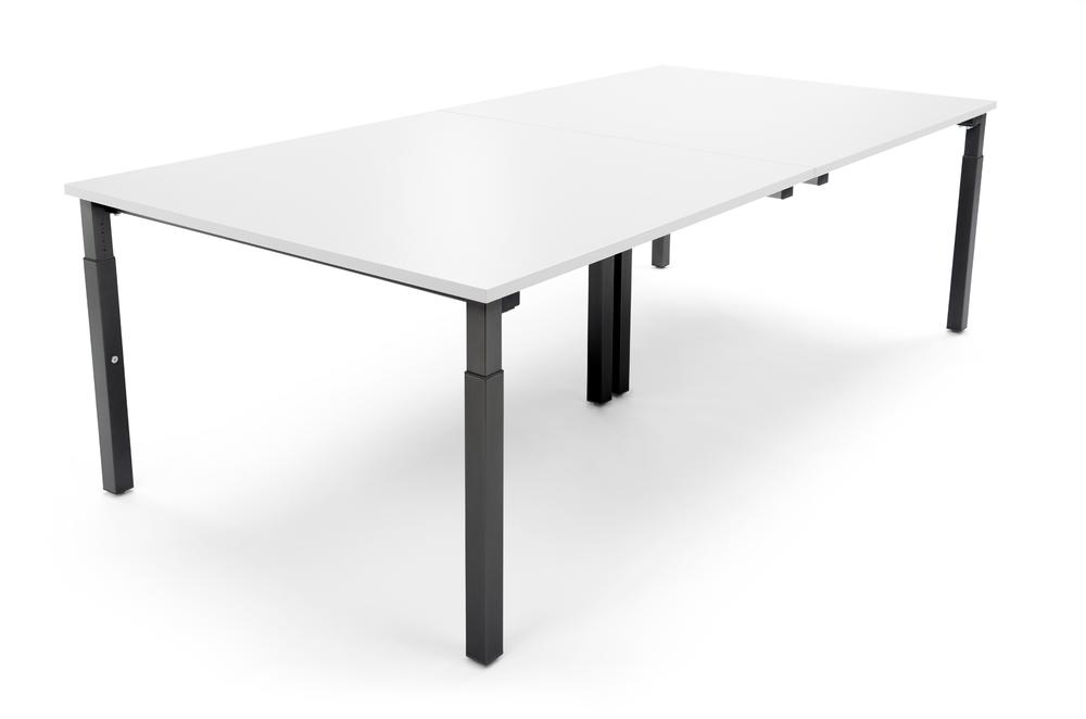 Konferenztisch System MODUL | Weiß | 3200 | 1600 | Tiefschwarz RAL 9005